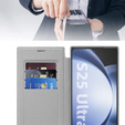 Klapkové puzdro pre Samsung Galaxy S25 Ultra, RFID Wallet MagSafe CamShield, strieborné
