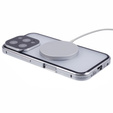 Magnetické puzdro Dual Glass MagSafe pre iPhone 16 Pro, strieborné