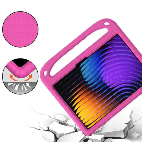 Detské puzdro pre Xiaomi Pad 7 / 7 Pro, s rukoväťou, ružové