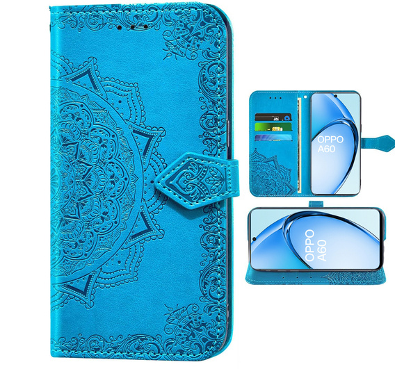 Klapkové puzdro pre Oppo A60, Mandala, modré