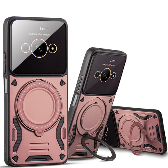 Pancierované puzdro pre Xiaomi Redmi A3, Magnetic Ring, ružové