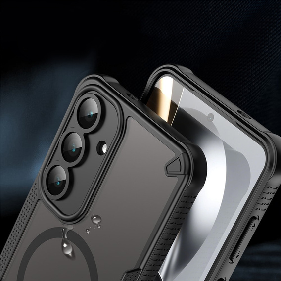 Pancierované puzdro pre Samsung Galaxy S25 FE, pre MagSafe, matné čierne