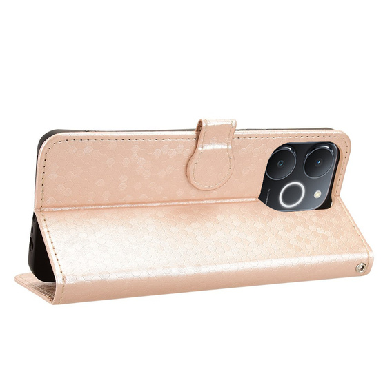 Flipové puzdro pre Realme Note 70T 4G, Wallet Rhombus, zlaté