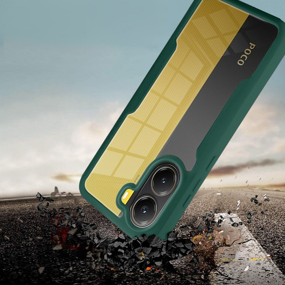 Puzdro pre Xiaomi Poco X7 Pro 5G, Shockproof, s fóliou, zelený