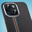 Puzdro pre iPhone 15, Carbon Fiber MagSafe, čierne