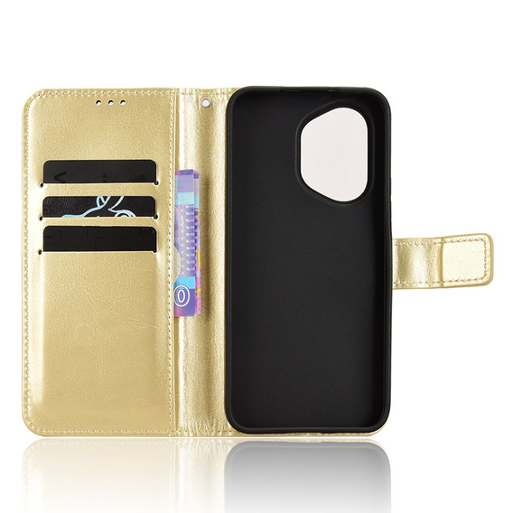 Klapkové puzdro pre Honor 400 5G, Crazy Horse Wallet, zlaté
