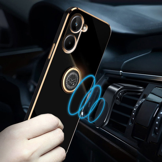 Obal na mobil pre Realme 10 4G, Electro Ring, čierne