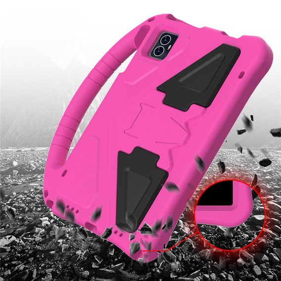 Detské puzdro pre T Tablet 2 5G, so stojanom a rukoväťou, ružové