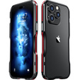 Puzdro LUPHIE pre iPhone 14 Pro, Armor Bumper, čierna / červená