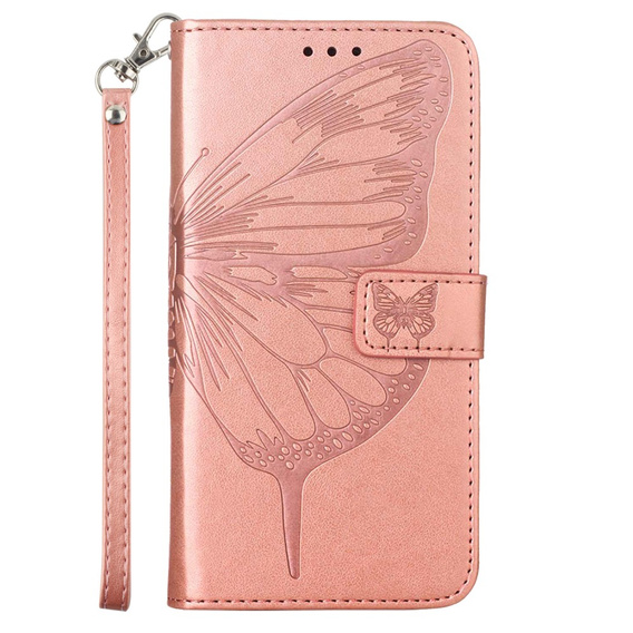 Klapkové puzdro pre Samsung Galaxy Z Fold6 5G, Butterfly, ružové rose gold