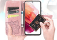 Klapkové puzdro pre Oppo Reno 12, Butterfly, ružové rose gold