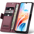 Puzdro pre Oppo A18 4G / A38 4G, ERBORD Glossy Litchi, flipová peňaženka, červené