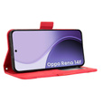 Klapkové puzdro pre Oppo Reno 14F, slot na kartu, peňaženka, červené