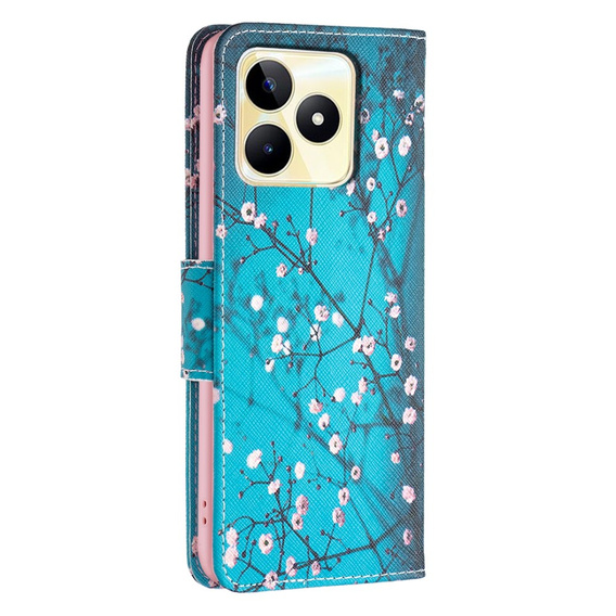 Klapkové puzdro pre Realme C53 4G, Wallet, Sakura, modré