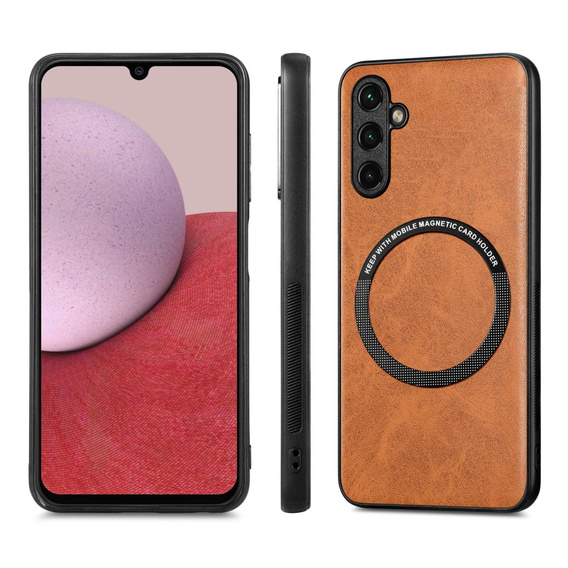 Obal na mobil pre Samsung Galaxy A14 5G, Leather Hybrid MagSafe, hnedé
