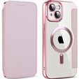 Klapkové puzdro pre iPhone 14 Plus, RFID Wallet MagSafe CamShield, ružové