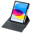 Puzdro s klávesnicou pre iPad 11" 2025 A16 (11 gen.) / iPad 10.9" 2022 (10 gen.), Rotary 360° Leather, čierne