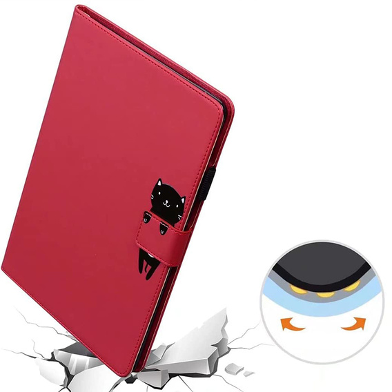 Puzdro pre iPad 10.2" 2021/2020/2019 (9/8/7 gen.), s chlopňou, animal, červené