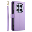 Klapkové puzdro pre Xiaomi Redmi Note 14 Pro 5G / Poco X7 5G, Wallet Zipper Pocket, fialové