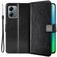 Klapkové puzdro pre Motorola Moto G14, Crazy Horse Wallet, čierne