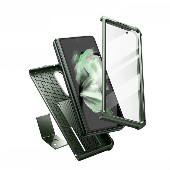 Obrnené puzdro pre Samsung Galaxy Z Fold 3 5G, Dexnor Full Body, zelený
