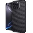 Puzdro pre iPhone 16 Pro, pancierované Nillkin, Carbon Fiber, pre Magsafe, čierne