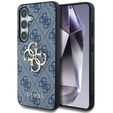 GUESS Obal na mobil pre Samsung Galaxy S25, 4G Big Metal Logo, modré