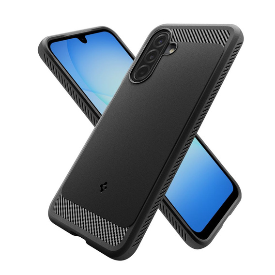 Puzdro Spigen pre Samsung Galaxy A16 4G/ 5G, Rugged Armor MagSafe, čierne + tvrdené sklo 9H