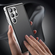 Puzdro pre Samsung Galaxy S24 Ultra, Privacy Dual Glass, strieborné