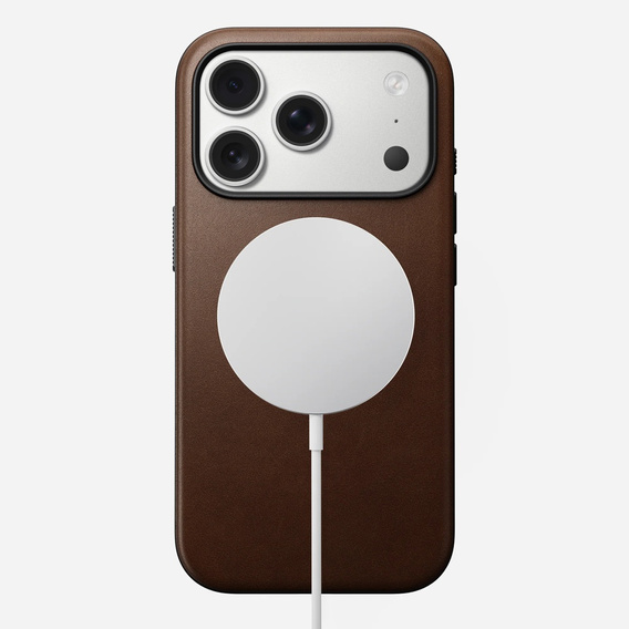 Puzdro Nomad pre iPhone 17 Pro, moderné kožené puzdro, hnedé