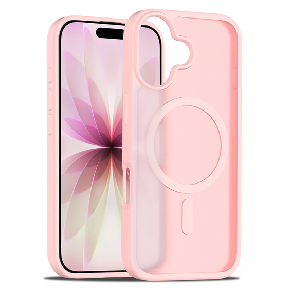 Matné puzdro pre iPhone 17, pre MagSafe, priesvitné ružové