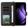 Puzdro s chlopňou pre Oppo Reno 13 5G, Crossbody Leather Wallet, čierne