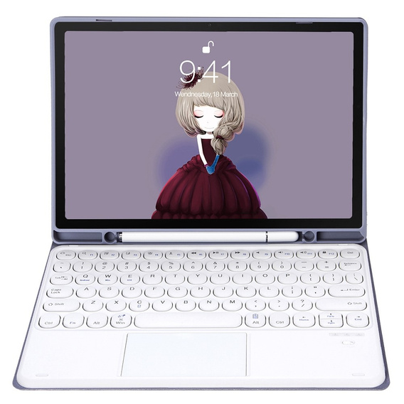 Puzdro + klávesnica Samsung Galaxy Tab S6 Lite 2020 P610/P615 / S6 Lite 2022 10.4, Touchpad Pen Slot, fialové
