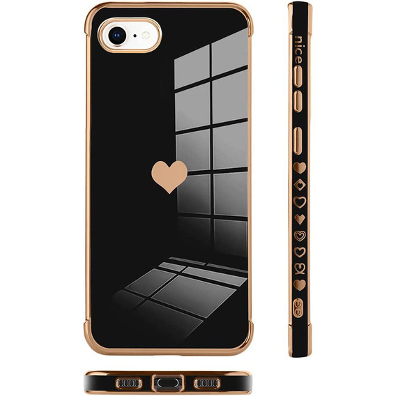 Obal na mobil pre iPhone 7/8/SE 2020/SE 2022, Electro heart, čierne