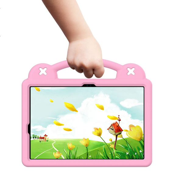Detské puzdro pre Samsung Galaxy Tab S10 Lite / S10 FE / S9 FE, Cute Patterns, so stojanom, ružové