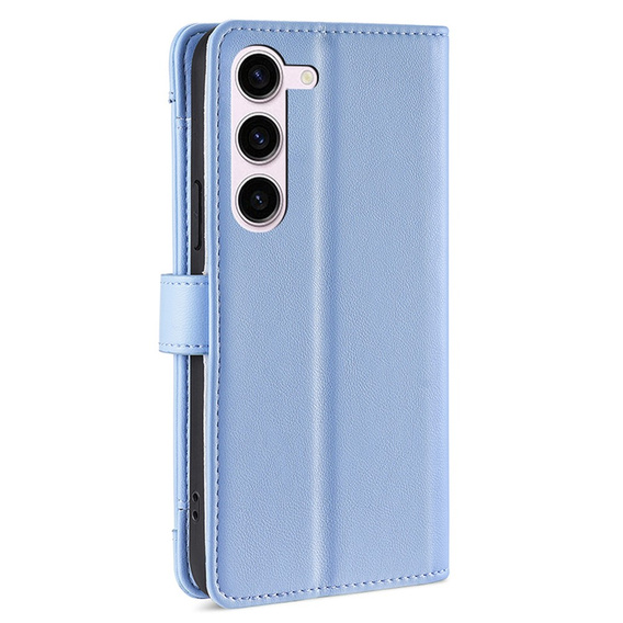Klapkové puzdro pre Samsung Galaxy S23, Wallet Zipper Pocket, modré