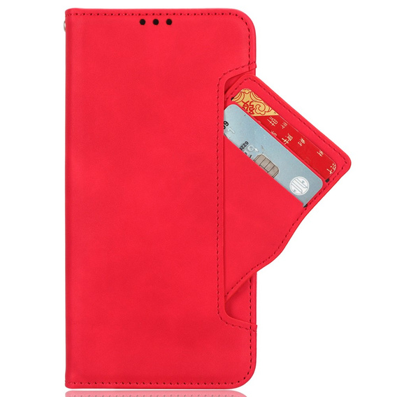 Klapkové puzdro pre Xiaomi Redmi Note 13 Pro 4G / Xiaomi Redmi Note 14S / Xiaomi Poco M6 Pro 4G, Card Slot, červené