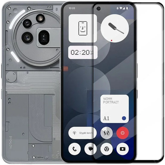 3D tvrdené sklo pre Nothing Phone 3A Pro, čierny rám