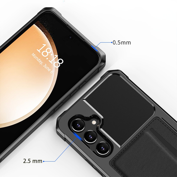 Puzdro pre Samsung Galaxy A55 5G, Card Holder Kickstand, čierne