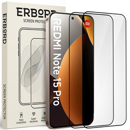 2x ERBORD 3D tvrdené sklo pre Xiaomi Redmi Note 15 Pro 4G