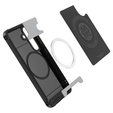 Puzdro Spigen pre Samsung Galaxy S25, Core Armor MagSafe, čierne + tvrdené sklo 9H
