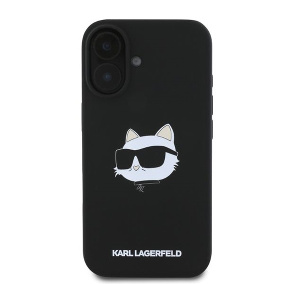 Silikónové puzdro Karl Lagerfeld s potlačou hlavy Choupette pre iPhone 16