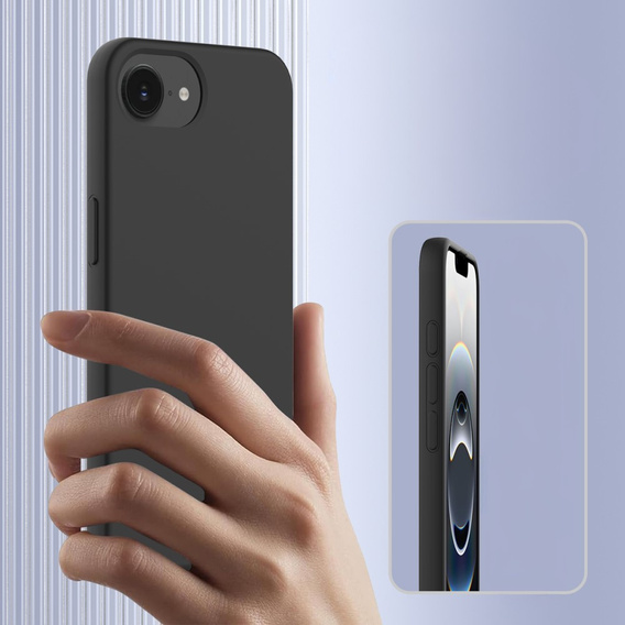 Obal na mobil pre iPhone 16e, Silicone MagSafe, čierne