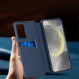 Flipové puzdro pre Samsung Galaxy S25, Smart View Wallet, modré
