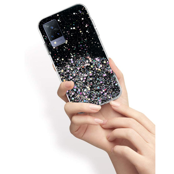 Obal na mobil pre Vivo V21 5G, Glittery, čierne