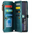 Puzdro CASEME pre Samsung Galaxy S24 FE, RFID Leather Wallet, s popruhom cez rameno, zelený