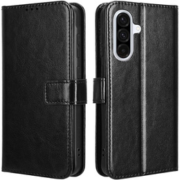 Klapkové puzdro pre Samsung Galaxy A56, Crazy Horse Wallet, čierne