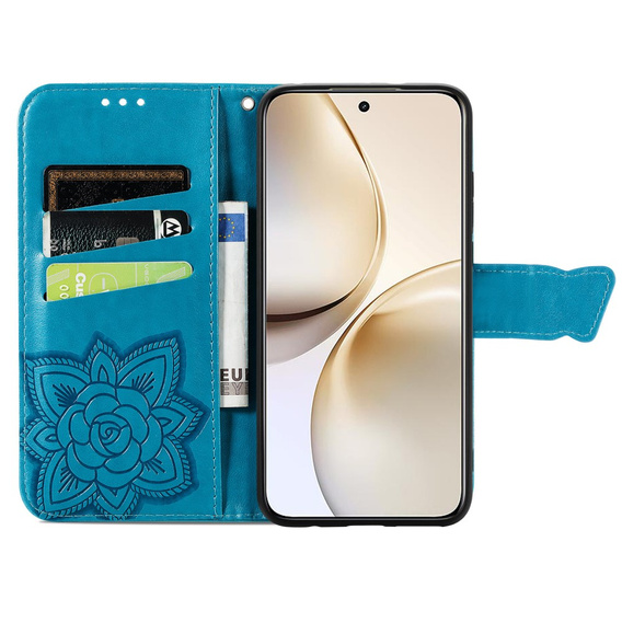 Klapkové puzdro pre Realme 14 Pro 5G, Butterfly, modré