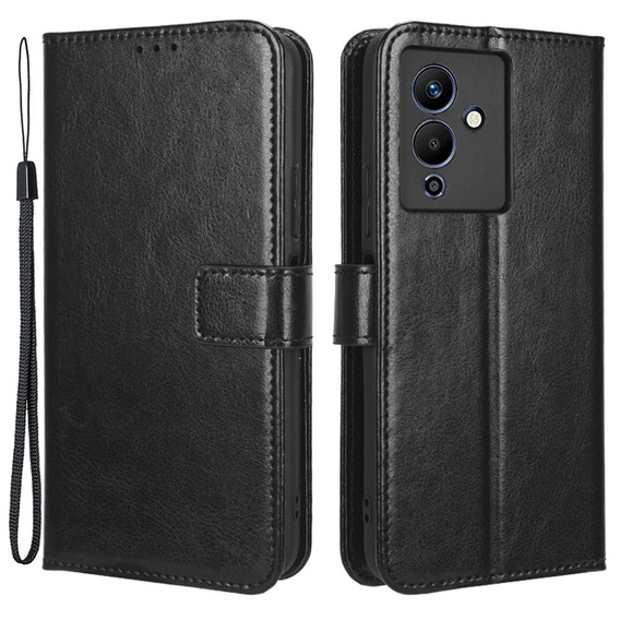 Klapkové puzdro pre Infinix Note 12 5G, Crazy Horse Wallet, čierne