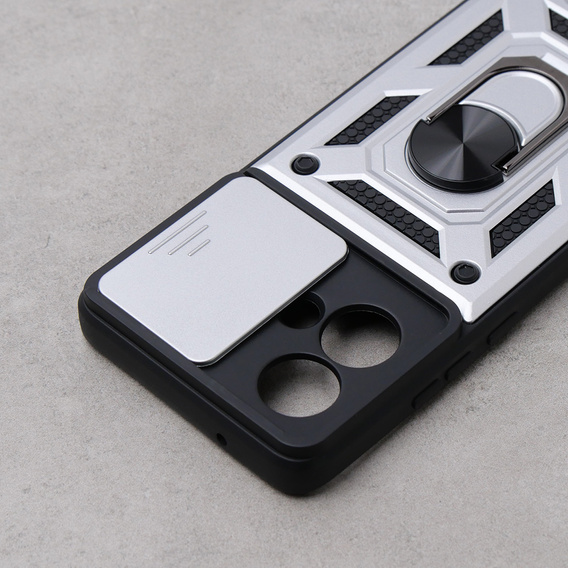 Obal na mobil pre Motorola Edge 40 Neo, CamShield Slide, striebro